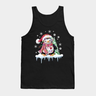 Funny Cute Merry Christmas Penguin TShirt Costume Holiday Tank Top
